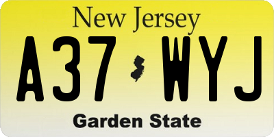 NJ license plate A37WYJ
