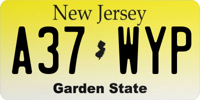 NJ license plate A37WYP