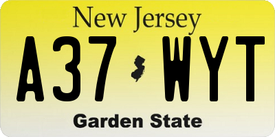 NJ license plate A37WYT