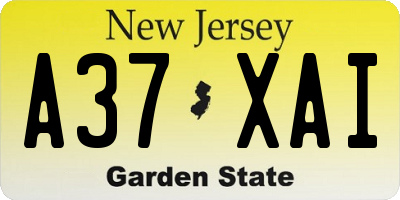 NJ license plate A37XAI