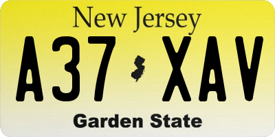 NJ license plate A37XAV