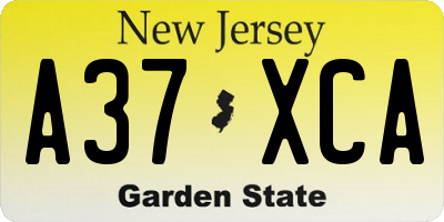 NJ license plate A37XCA