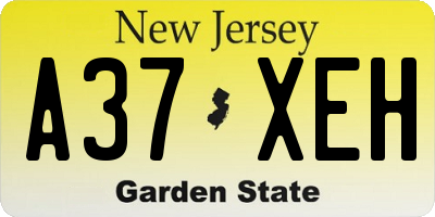 NJ license plate A37XEH