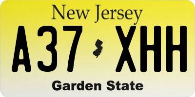 NJ license plate A37XHH