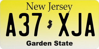 NJ license plate A37XJA
