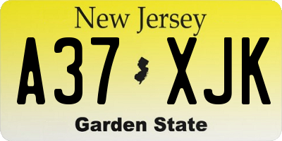 NJ license plate A37XJK