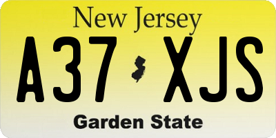 NJ license plate A37XJS