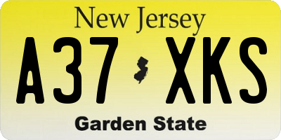 NJ license plate A37XKS