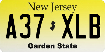 NJ license plate A37XLB