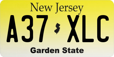 NJ license plate A37XLC
