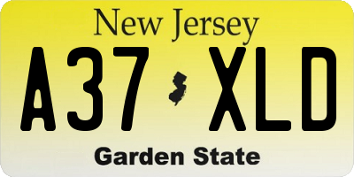 NJ license plate A37XLD