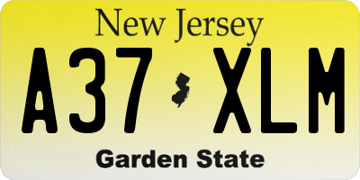 NJ license plate A37XLM