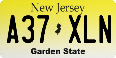 NJ license plate A37XLN