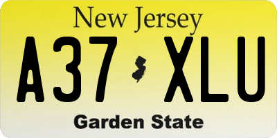 NJ license plate A37XLU
