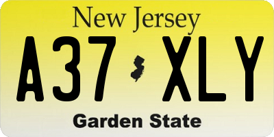 NJ license plate A37XLY