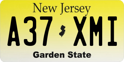 NJ license plate A37XMI