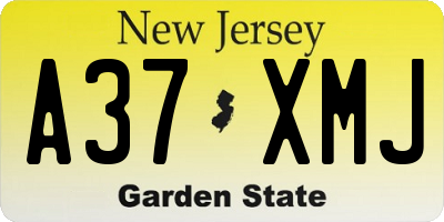 NJ license plate A37XMJ