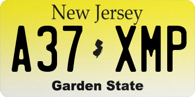 NJ license plate A37XMP