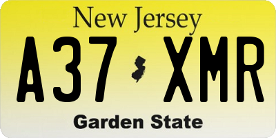 NJ license plate A37XMR