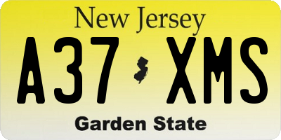 NJ license plate A37XMS