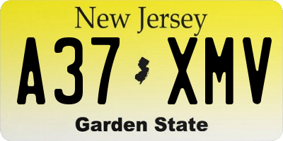 NJ license plate A37XMV