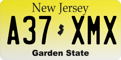 NJ license plate A37XMX