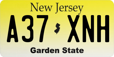 NJ license plate A37XNH