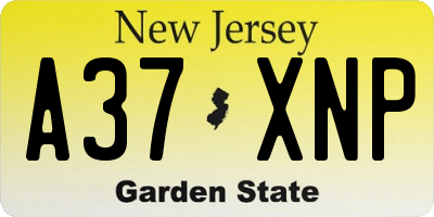 NJ license plate A37XNP
