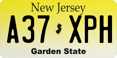 NJ license plate A37XPH