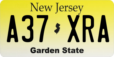 NJ license plate A37XRA