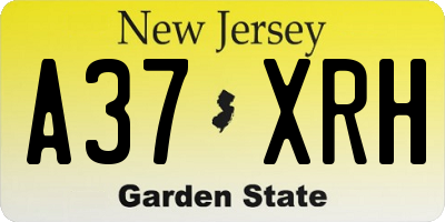 NJ license plate A37XRH