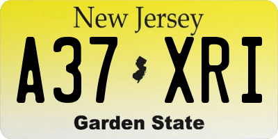 NJ license plate A37XRI