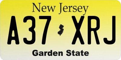 NJ license plate A37XRJ