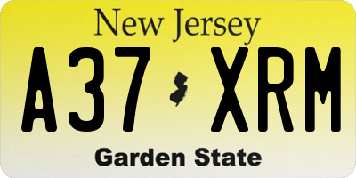 NJ license plate A37XRM