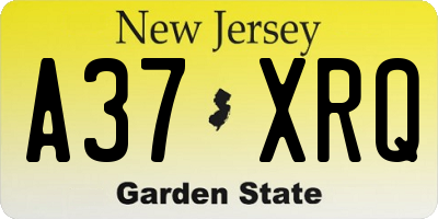 NJ license plate A37XRQ