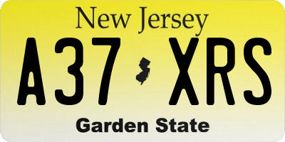 NJ license plate A37XRS