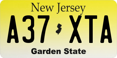 NJ license plate A37XTA