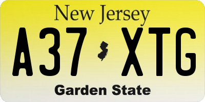 NJ license plate A37XTG