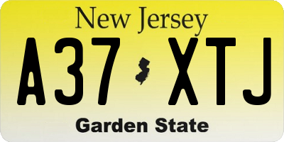 NJ license plate A37XTJ