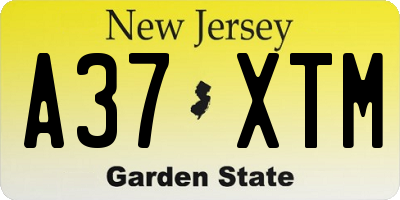 NJ license plate A37XTM