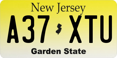 NJ license plate A37XTU