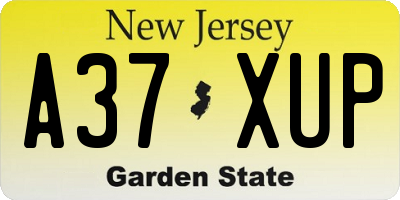 NJ license plate A37XUP