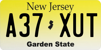 NJ license plate A37XUT