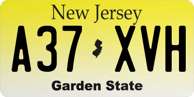NJ license plate A37XVH