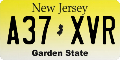 NJ license plate A37XVR