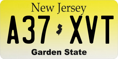 NJ license plate A37XVT