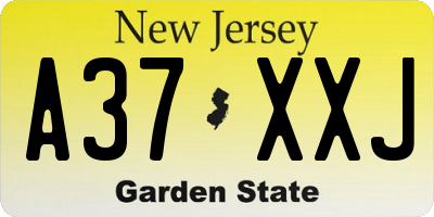 NJ license plate A37XXJ