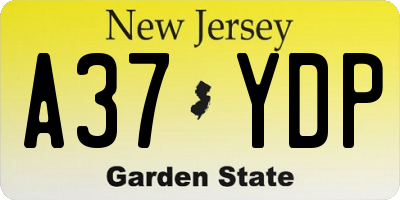 NJ license plate A37YDP