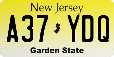 NJ license plate A37YDQ