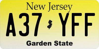 NJ license plate A37YFF